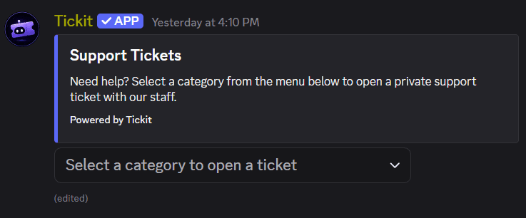 Ticket panel