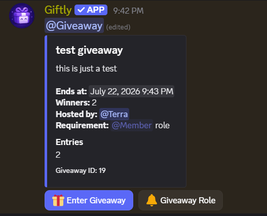 new giveaway