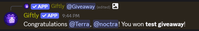 winner giveaway
