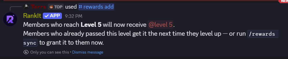 rewards rank