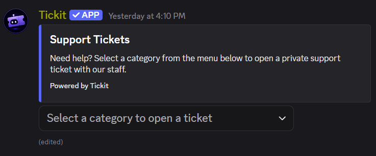 Ticket panel
